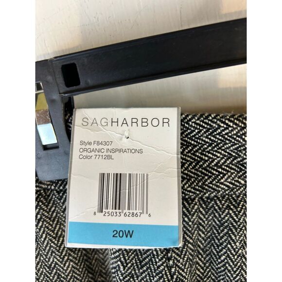Sag harbor Herringbone black white woman's pants 20 w pants gray organic inspira - Picture 6 of 9